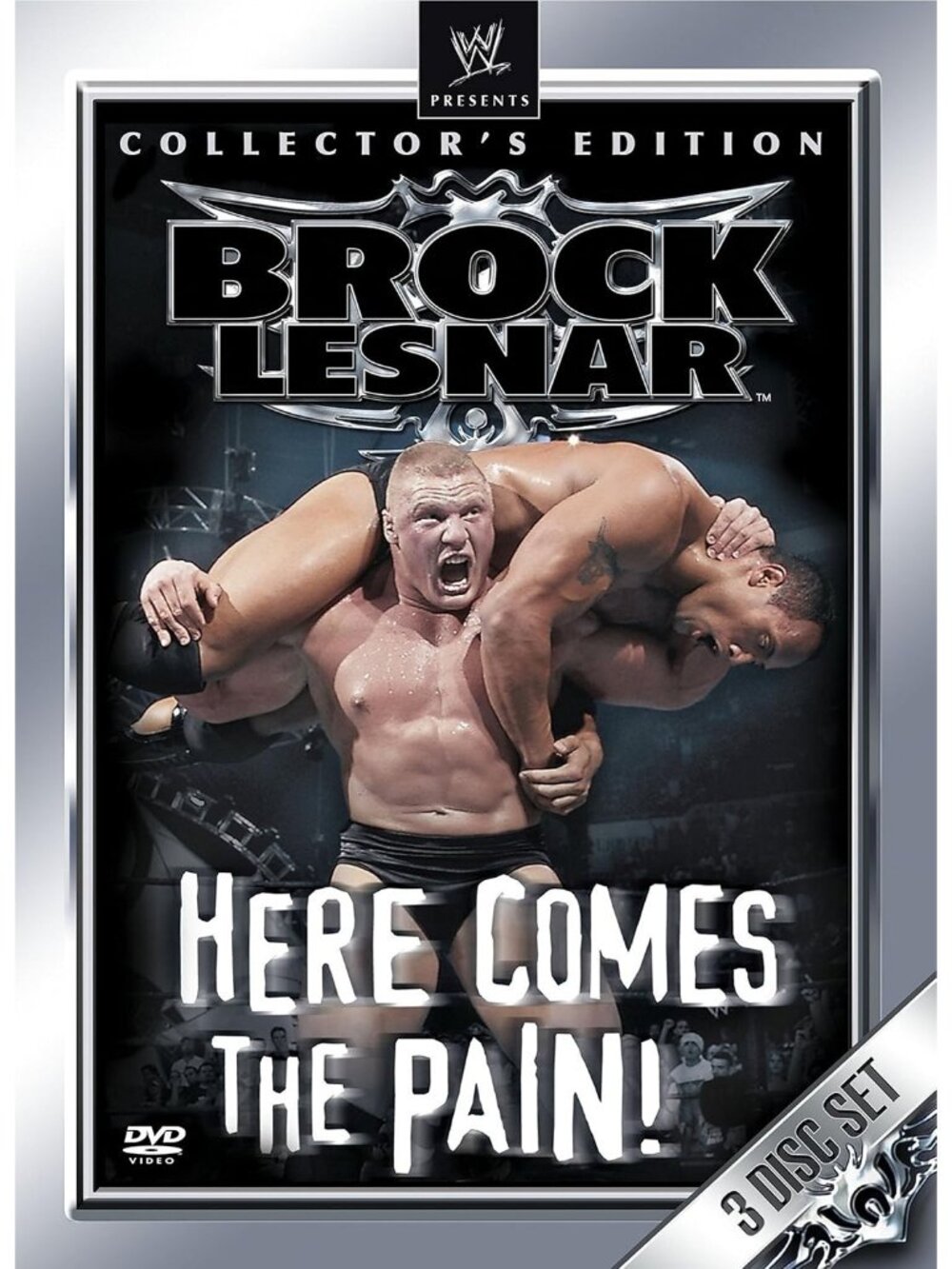 WWE Brock Lesnar Here Comes The Pain! (3-DVD Set, Region 1) Very Good condition!